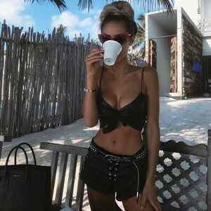 Rat & Boa Black Lace-Up High Waist Shorts